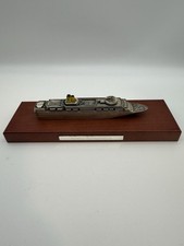 Costa Club Maquette bateau Costa Romantica en métal argenté sur socle en bois