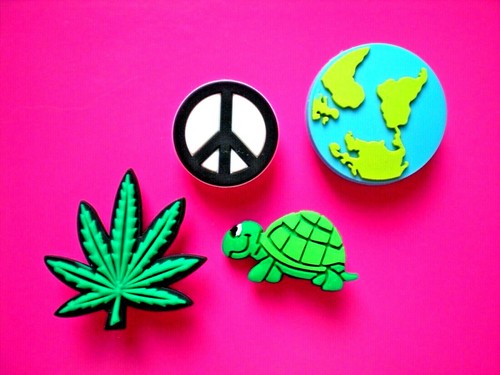 Shoe charm world peace - world, sign