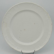 GRAND PLAT ROND ANCIEN EN FAIENCE BLANC IVOIRE  D 33,5 cm 1900 DEBUT DU XXème