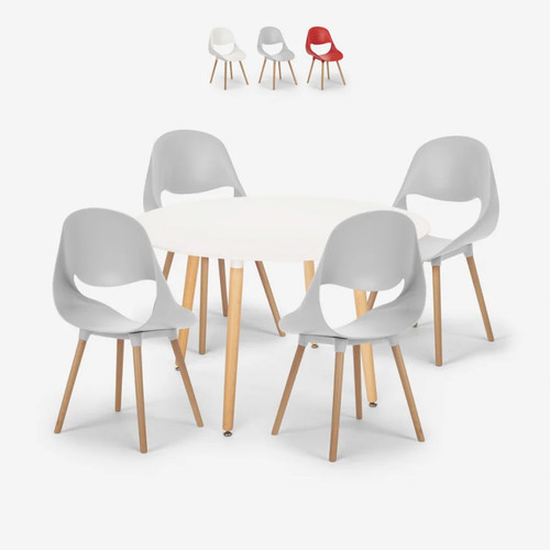 Ensemble table ronde blanche - ensemble,