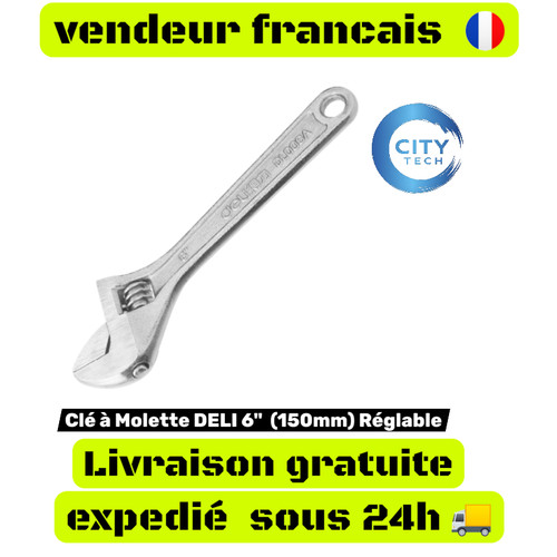 Clé molette deli - clé, 6"