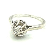 MAGNIFIQUE BAGUE OR 18 CARATS - Solitaire diamant 0,25 carat - 3,78 g
