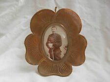 ANTIQUE FRENCH GILT BRASS PHOTO FRAME,FLOWER SHAPE,ART NOUVEAU.