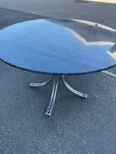 Table ronde a manger vintage design plateau marbre Chrome 1970 Knoll Saarinen