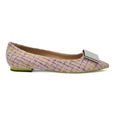 Roger Vivier Gommettine Ball Ballet Flats Tissés En Violet Blanc Citron 950 $