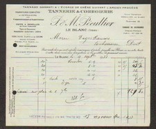 LE BLANC (36) TANNERIE & CORROIERIE / CUIRS "P. & M. PECULLIER" en 1933