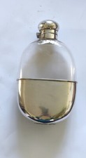 Flasque FISHER STRAND 188 , flacon, plaqué argent, hip flask - LONDRES 1880
