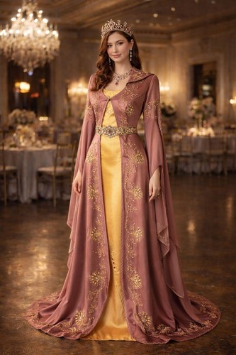 Bindallı kaftan satin dress - bindallı,