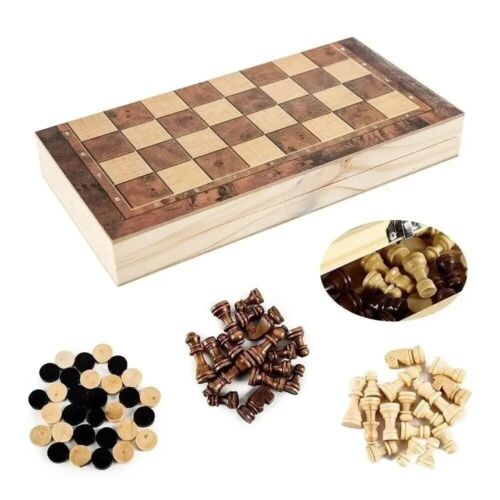 Jeu echec bois - en, pliable