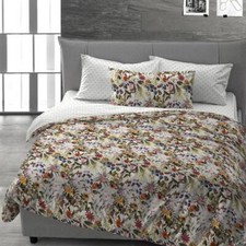 Housse de couette et taies d'oreiller doubles en coton fleuri Diamond Ag