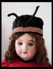 Chapeau toque poupée Jumeau SFBJ Kestner Halbig Kammer Heubach hat antique doll