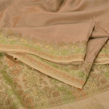 Tissu sari indien pêche vintage sanscrit 100 % pure soie tissé premium