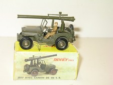 DINKY TOYS, 1X jeep willys canon SR sans recul militaire ref829 compléte P