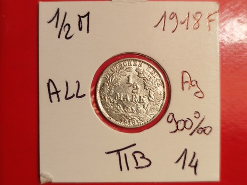 Allemagne mark 1918 f - 1/2,