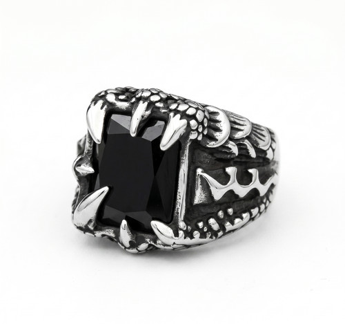 Bague dragon griffe pierre - dragon,