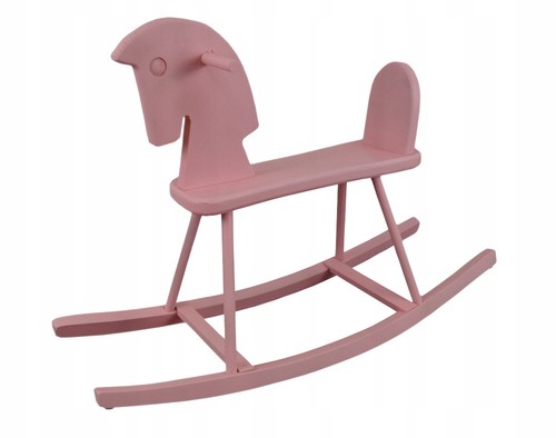 Cheval bascule bois - cheval, rose