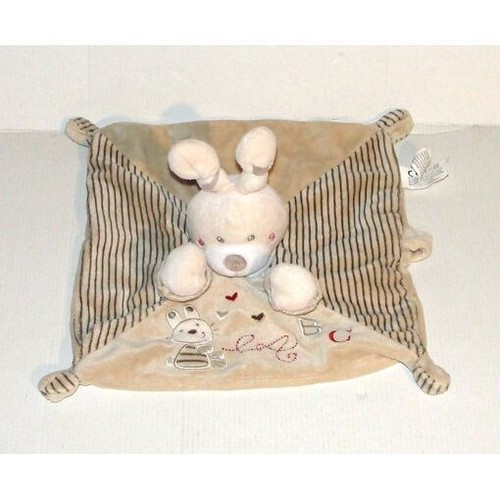 Doudou lapin abc marron - doudou,