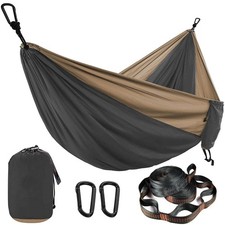Solid Color Parachute Hammock with Hammock straps and Black carabiner Camping Su