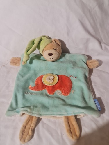 Doudou marionnette ours bleu - ours,