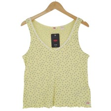 Top Floral Jaune En Coton Et