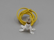 Douille E5 sur socle 4 pieds blanc avec ampoule et fils souples