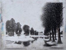 Jacques DEPERTHES - Dessin original sur calque préparatoire lithographie golf