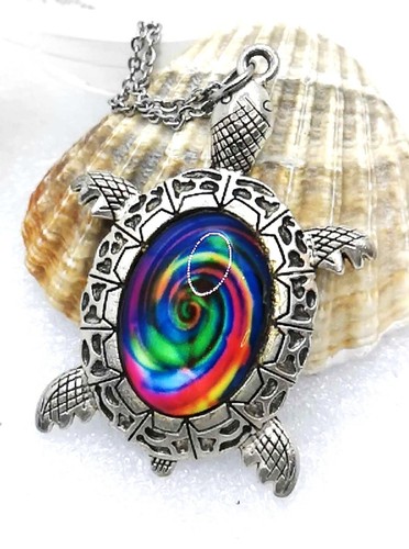 Collier pendentif tortue - collier,