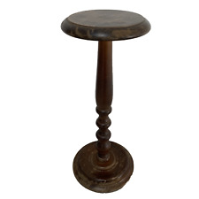 Guéridon Colonne en Bois Sculpté, Sellette Support de Plantes ou Porte-Lampe