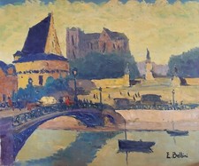 Emmanuel Bellini (1904-1989) "Nantes la place de la Duchesse Anne" HST Originale