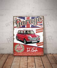 Plaque métal vintage Mini cooper Enseigne Garage Décoration Déco Austin John