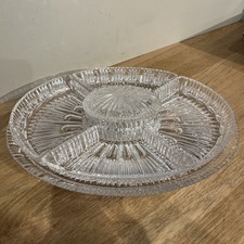 Plat Apéritif Compartimenté Serviteur Apéro Verre Moulé Dips Légumes Sauce