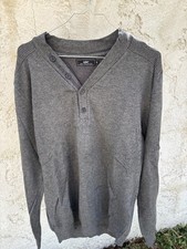 Pull gris col boutonné Célio