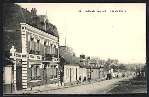 Cpa beauval somme - beauval, rue