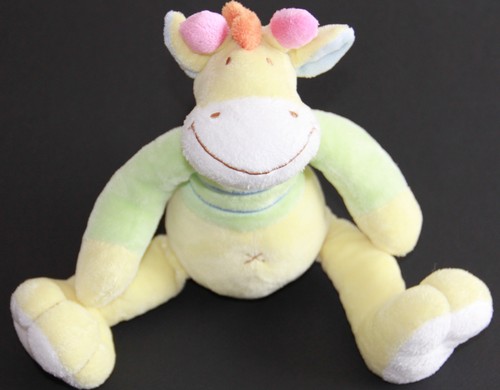 Doudou girafe croix vert jaune - croix,