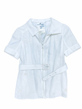 Courreges 70s White Belted Jacket  Size 0 - XS - Extra Small  100% Fibranne