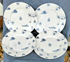 Rarissime. Lot 4 Assiettes (Sarreguemines )Spectacle Buffalo Bill 1890. Alsace 