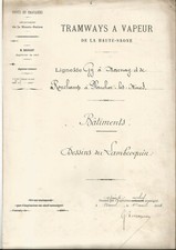 Dessin industriel - Station - Gare  Tramways  Choye - Lambrequin Ligne Ronchamp