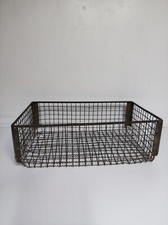 Panier Bannette Panière Bac en Fer Ondulé Deco Industriel Bureau Maison Vintage