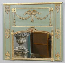 Trumeau De Boiserie d'époque Louis XVI En Bois Sculpté Doré à La Feuille XVIII è