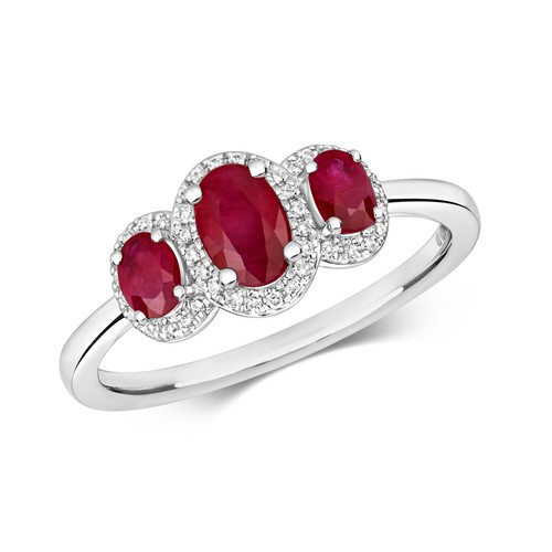Bague femme trilogie blanc - or,