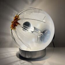 Lampe en  Métal chromé et verre soufflé Murano attribué a Mazzega Italie  1970