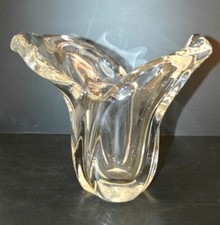 -SUPERBE LOURD et EPAIS VASE CRISTAL SCHNEIDER FORME LIBRE MODERNISTE  1950/60