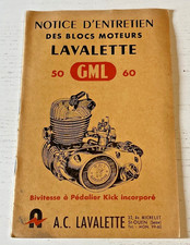 Notice Entretien Moteur LAVALETTE GML 50 & 60 Bivitesse  - Non Daté.