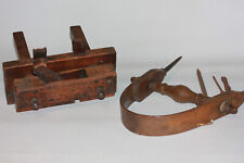 Compas Bourguignon (vieux outil de tonnelier, menuisier) + Rabot Bouvet