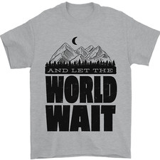 Montagne Monde Attendre Randonnée Trekking Marche T-Shirt 100% Coton