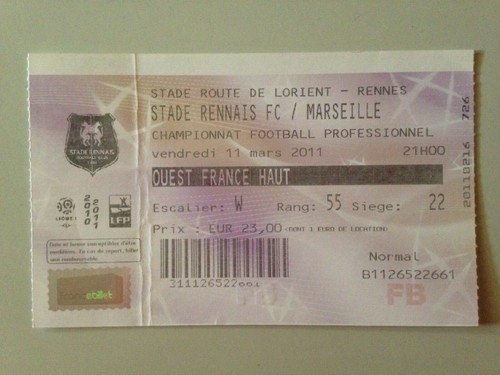 Ticket match rennes - ticket,