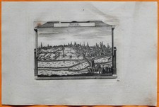 VAN DER AA Gravure originale c1725 VUE DE POITIERS Poitou Vienne Poetié Clain