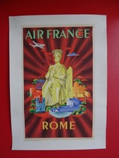 Affiche Air France ROME Plaquet 1979 Editions Salam Musée Air France