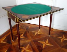 Table à jeu en acajou et citronnier - époque Louis XVI