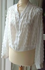 veste coupe bomber blanc à